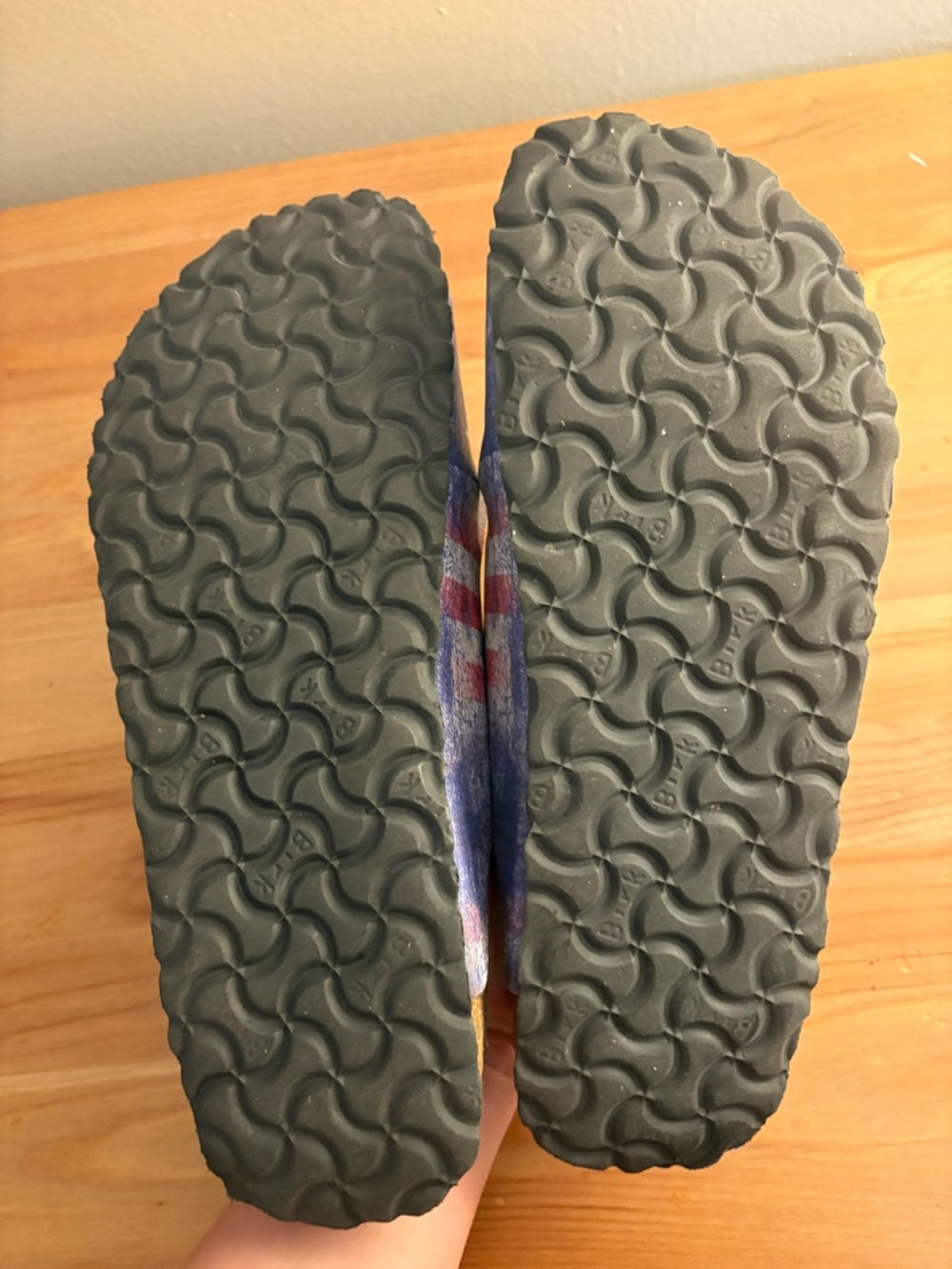 Double-Buckle Women’s Sandals in Red, White & Blue - Picture 4 of 4